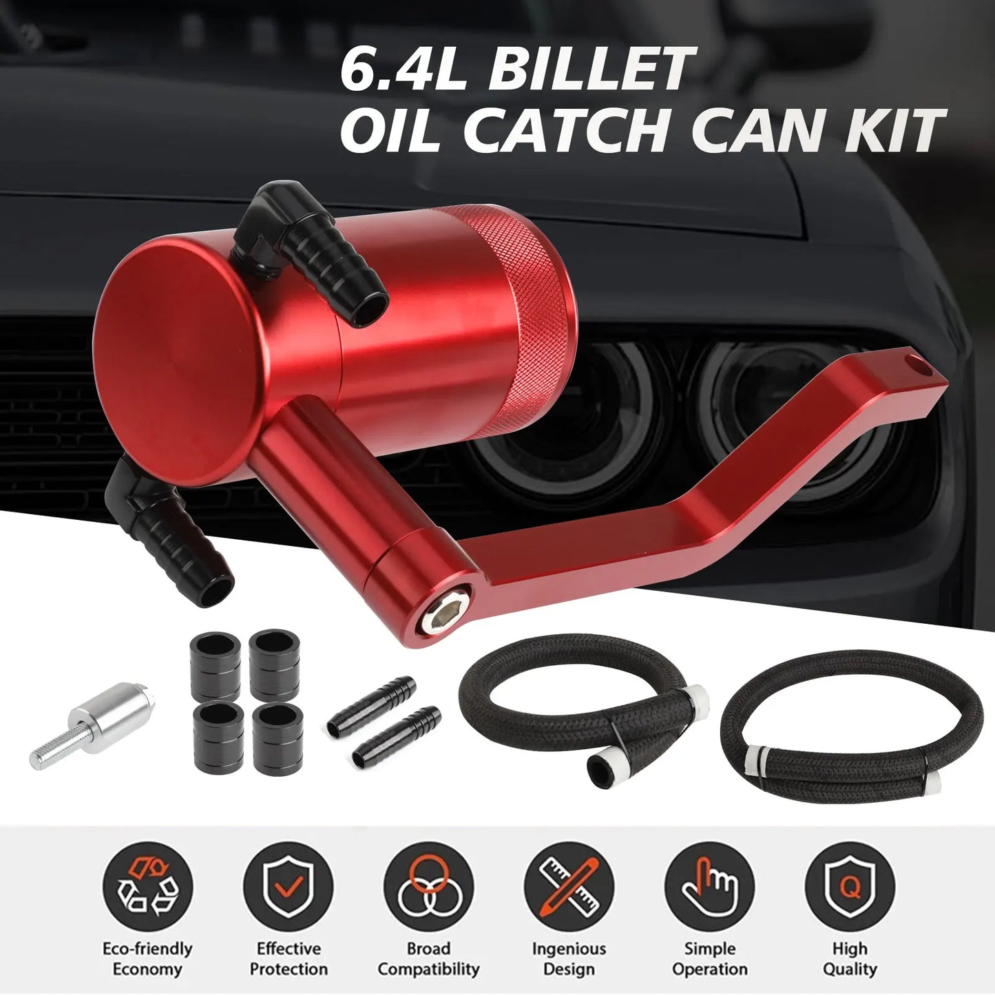 Billet Oil Catch Can with Z-Bracket for Dodge Charger Chrysler 300 2011–2021