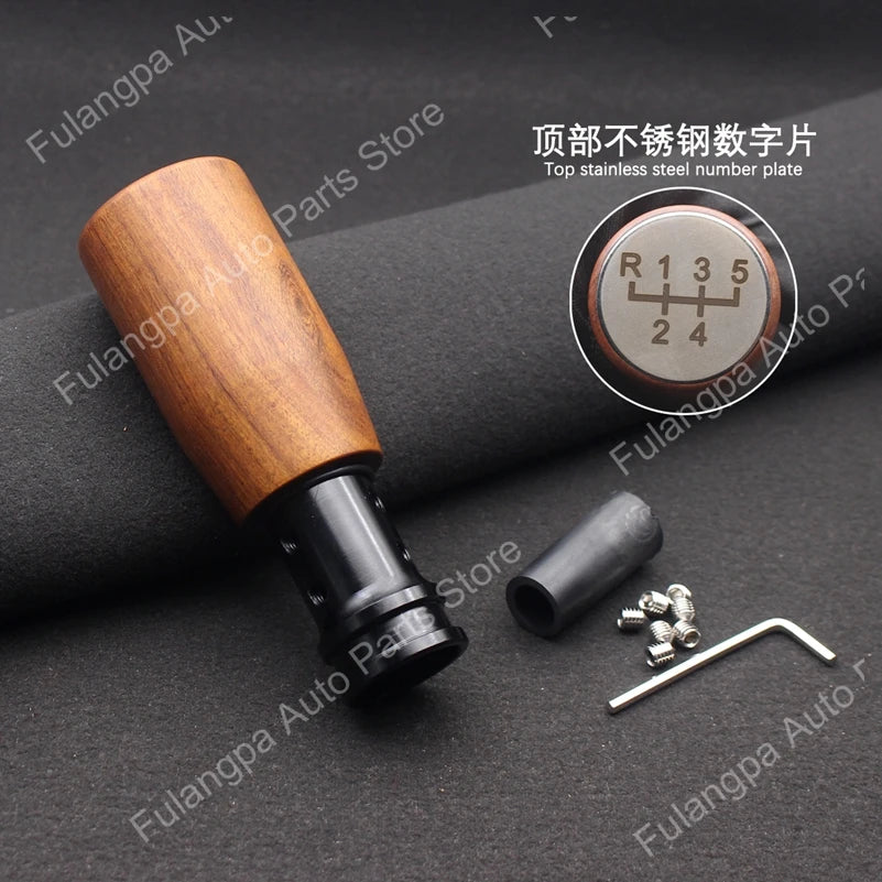 Wooden Gear Shift Knob Universal Manual Automatic 15mm Aperture 8/10/12mm