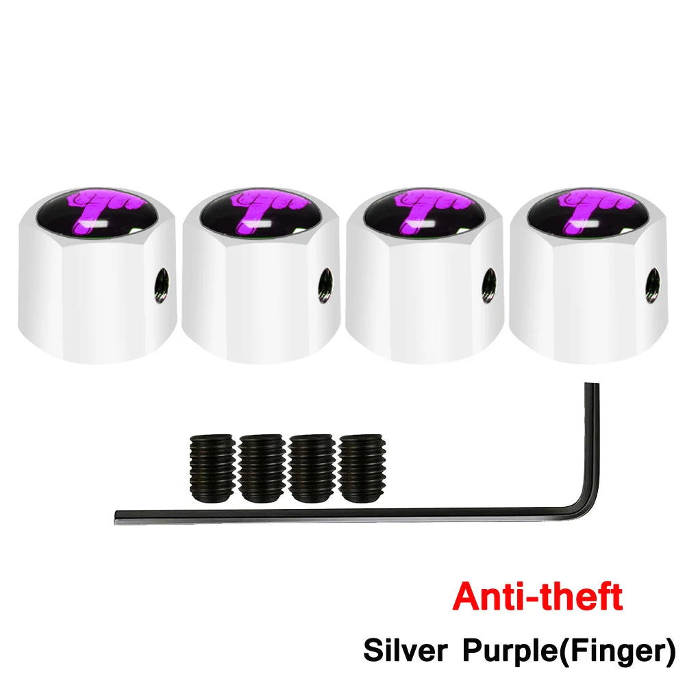 Skull Anti-Theft Tire Valve Stem Caps Locking Dustproof Valve Caps for Cars