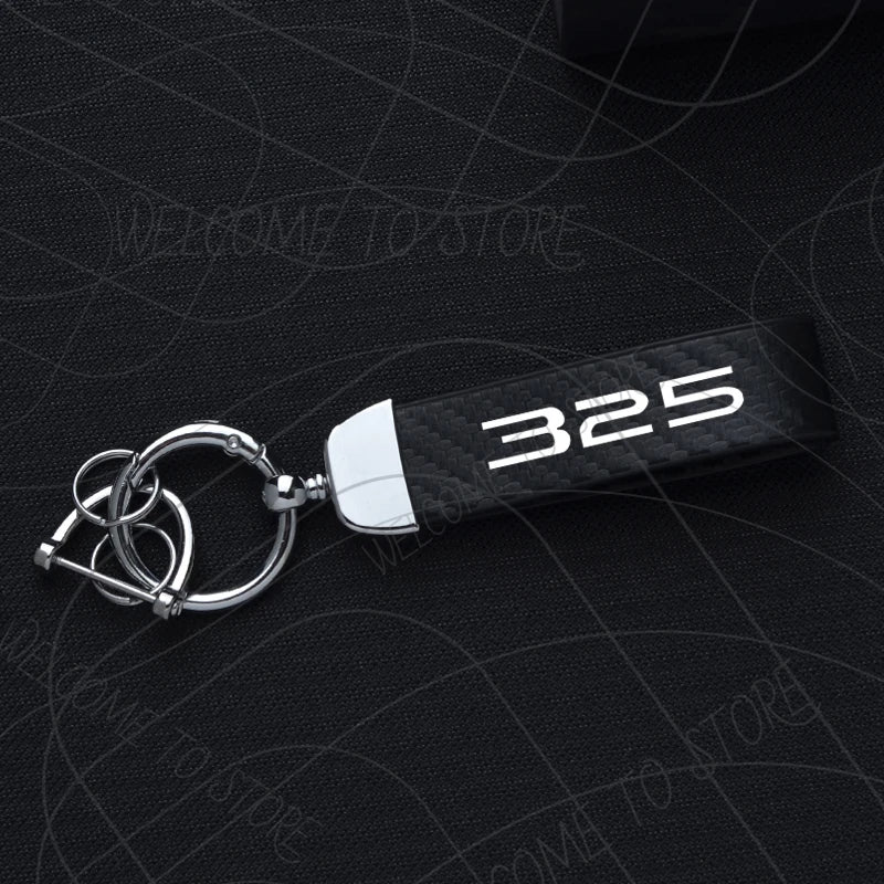 307 317 325 340 Keychain PU Leather Carbon Fiber Zinc Alloy Car Keyring