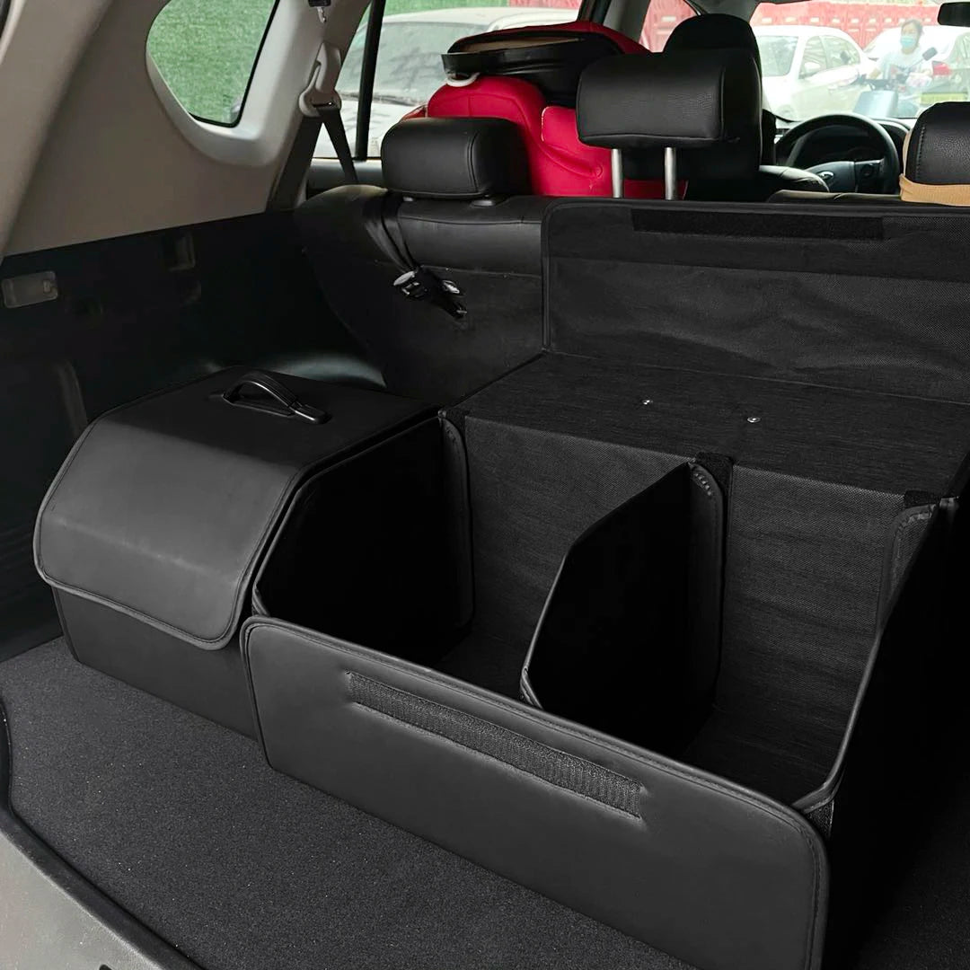 PU Leather Collapsible Car Trunk Storage Organizer Box Multipurpose Holder
