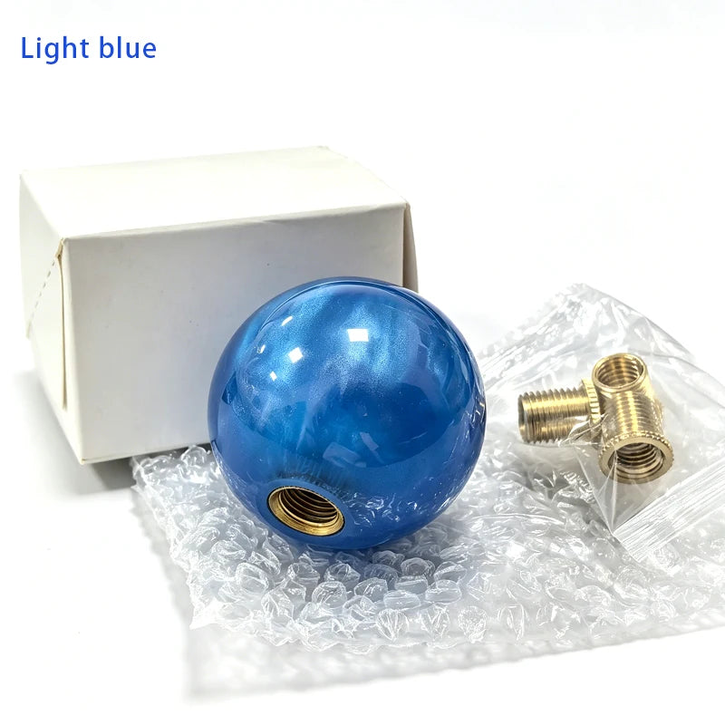 Universal Acrylic Round Ball Gear Shift Knob with 3 Copper Thread Adapters