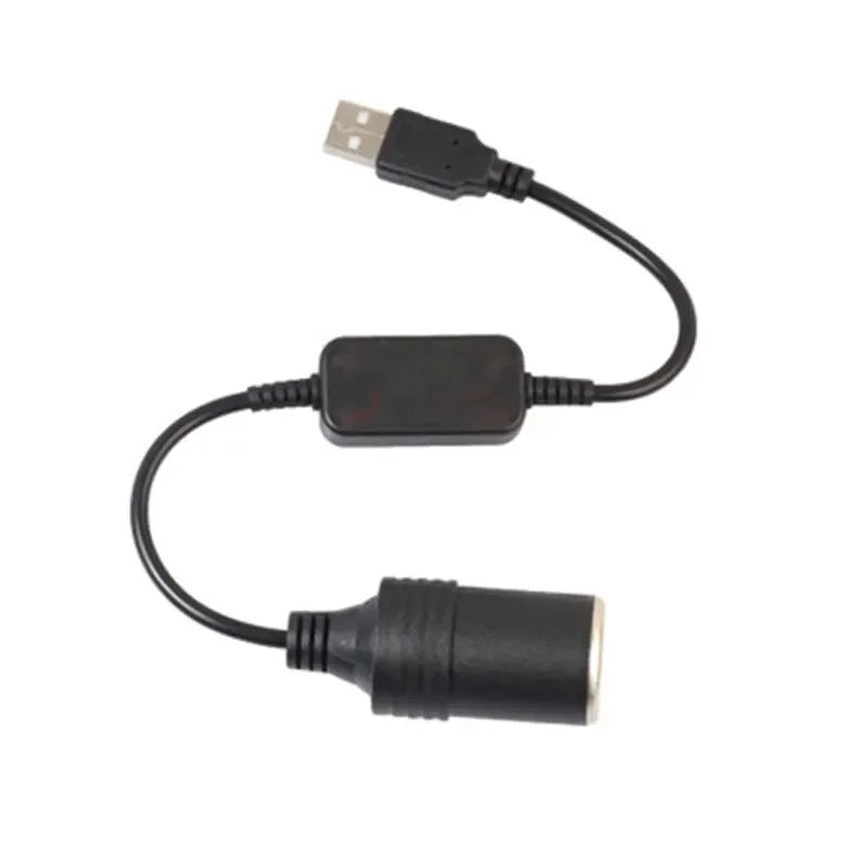 5V USB to 12V Cigarette Lighter Socket Adapter 2A Car Power Converter