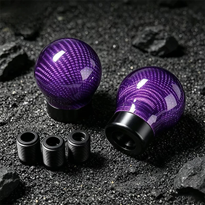 Carbon Fiber Aluminum Alloy Gear Shift Knob Manual Transmission Round Ball