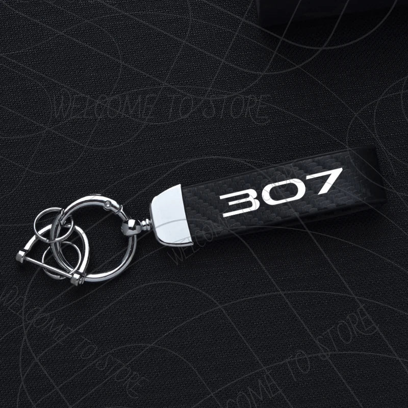 307 317 325 340 Keychain PU Leather Carbon Fiber Zinc Alloy Car Keyring