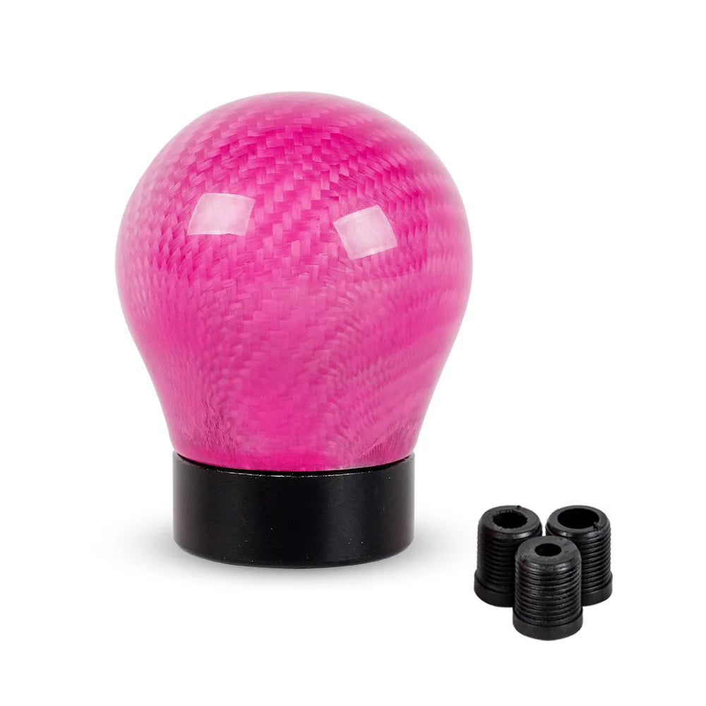 JDM Carbon Fiber Ball Gear Shift Knob Manual Shifter 3 Adapters