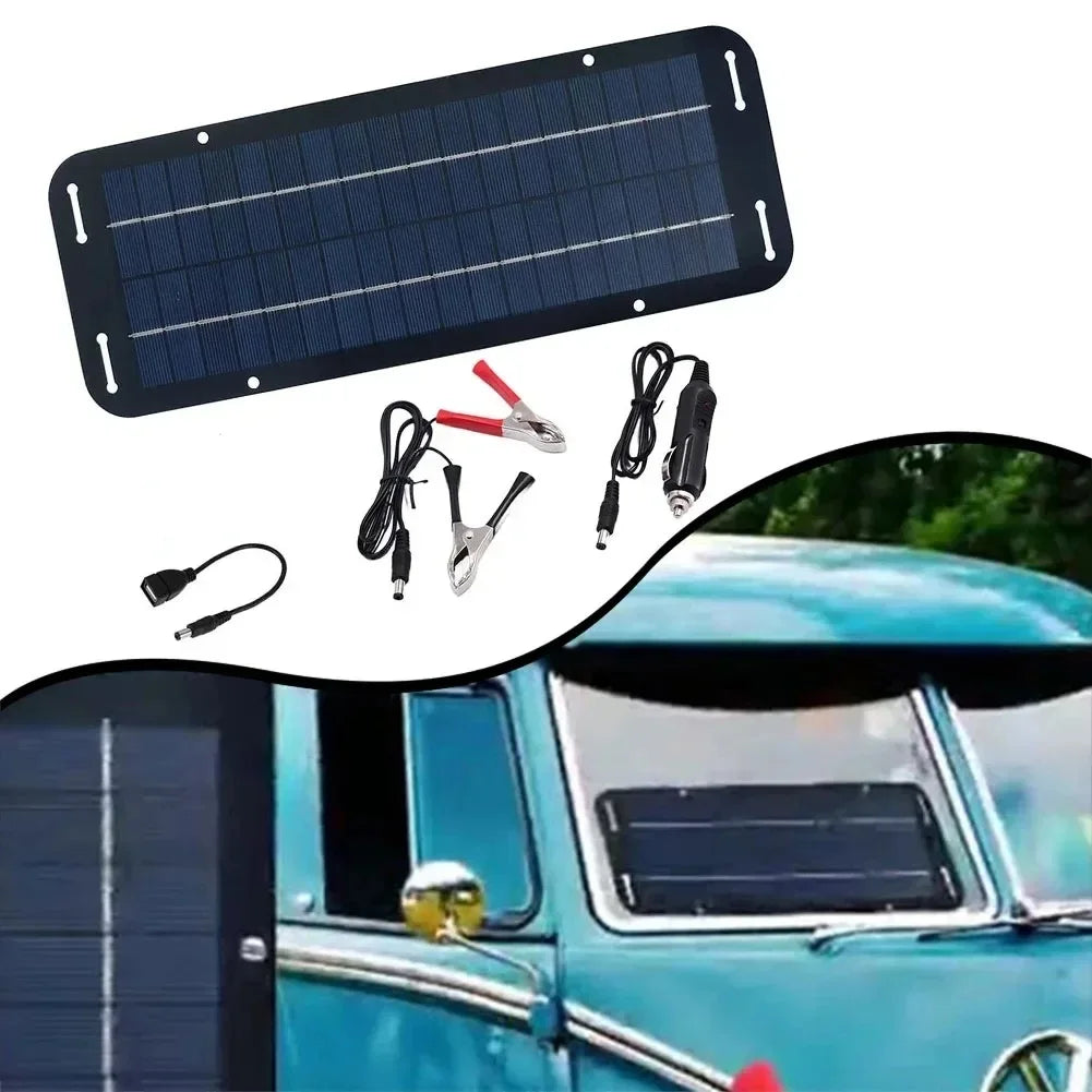 12V Monocrystalline Solar Battery Trickle Charger Panel Car Van Boat Power Kit
