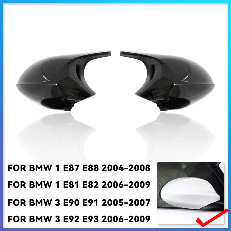 M3 Style Carbon Fiber Look Mirror Cover Caps for BMW 1 Series & 3 Series
