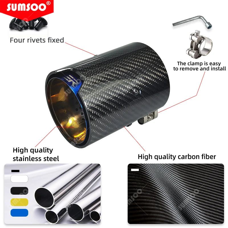 1Pcs Carbon Fiber Exhaust Tip for BMW M2 F87 M3 F80 M4 F82 F83