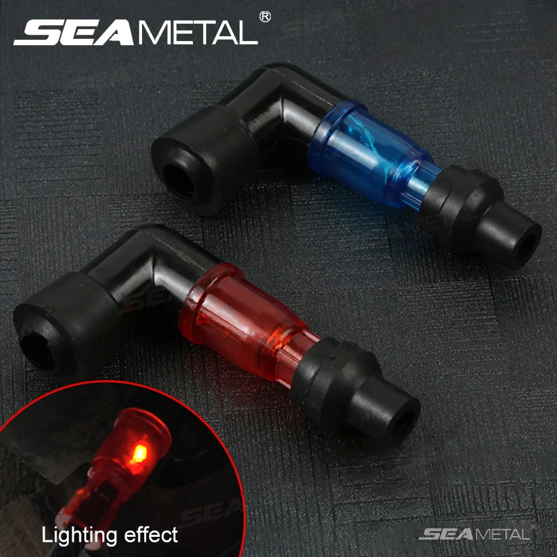 SEAMETAL 90 Degree Motorcycle Spark Plug Cap Ignition Boot Cover Universal