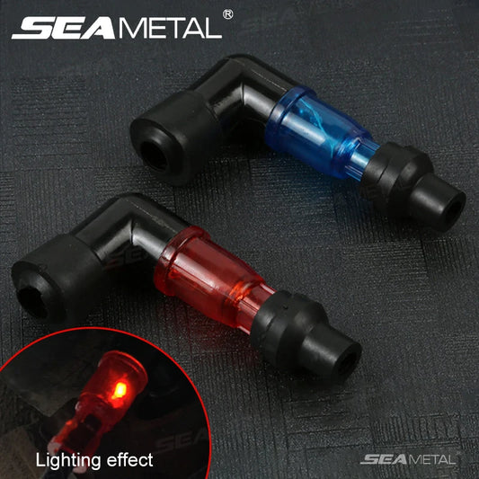 SEAMETAL 90 Degree Motorcycle Spark Plug Cap Ignition Boot Cover Universal