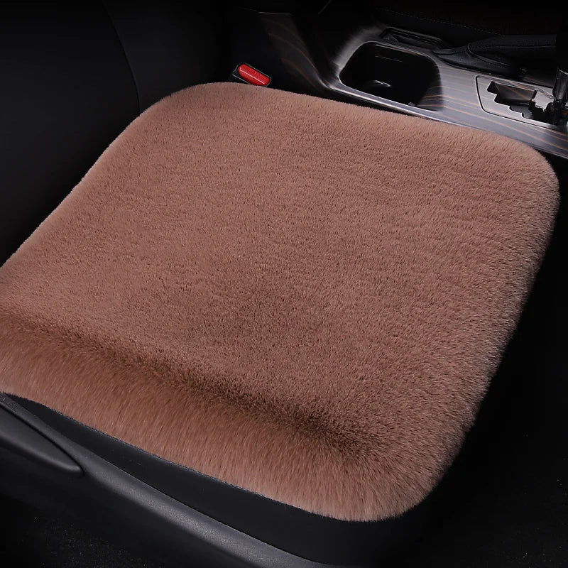 Universal Winter Plush Car Seat Cushion Soft Faux Rabbit Fur Seat Cover