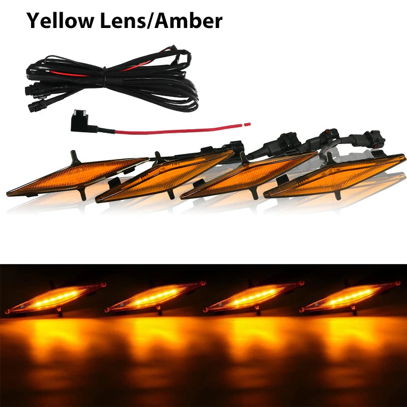 4PCS LED Grille Lights Wiring Harness Kit for Toyota 4Runner TRD Pro 2014-2021
