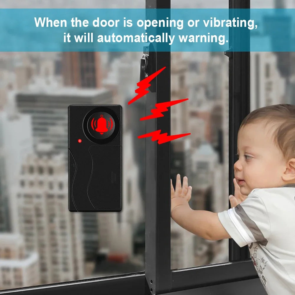 110dB Wireless Door Window Vibration Alarm Anti Theft Security Alarm Remote
