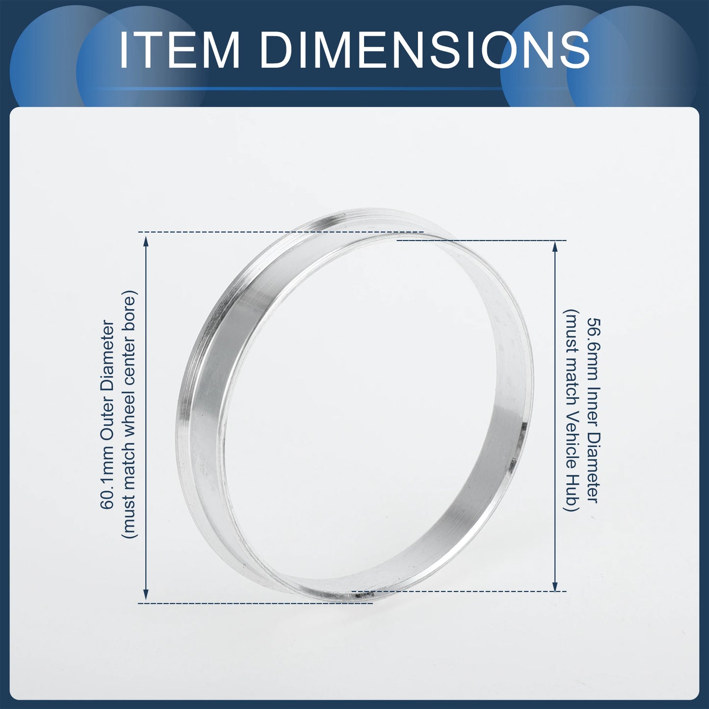 UXCELL 4Pcs Hub Centric Rings Wheel Centering Rings 56.1-64.1mm OD