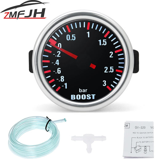52mm 3 Bar Turbo Boost Gauge Mechanical Pressure Meter 12V Car Engine Meter