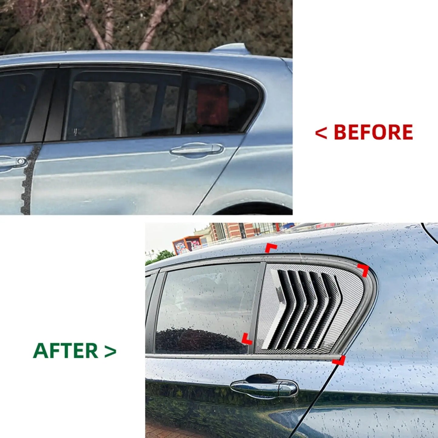 Rear Side Window Triangle Louver Cover for BMW F20 Hatchback 118i 2011–2019