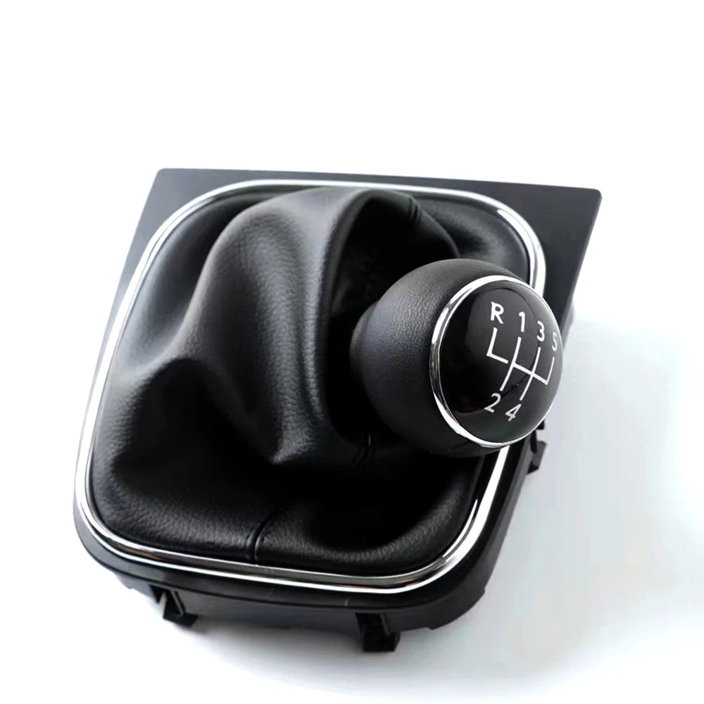 5 & 6 Speed Gear Shift Knob with Leather Boot Collar for Volkswagen Golf 2004-2014