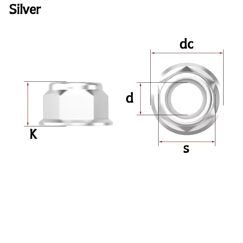 Aluminum Alloy Flange Nylon Lock Nuts M2-M8 Anodized RC FPV Drone Fasteners