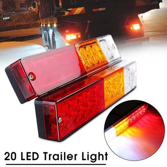 12V 20 LED Waterproof Trailer Tail Light Brake Reverse Running & Turn Signal Lamp