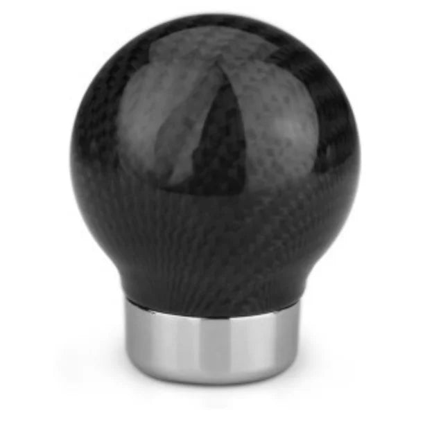 Universal Carbon Fiber Style Round Gear Shift Knob AT MT Car Shifter