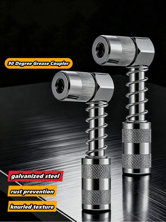 90 Degree Grease Coupler Quick Connect Fitting Tool for Car Truck Lubrication