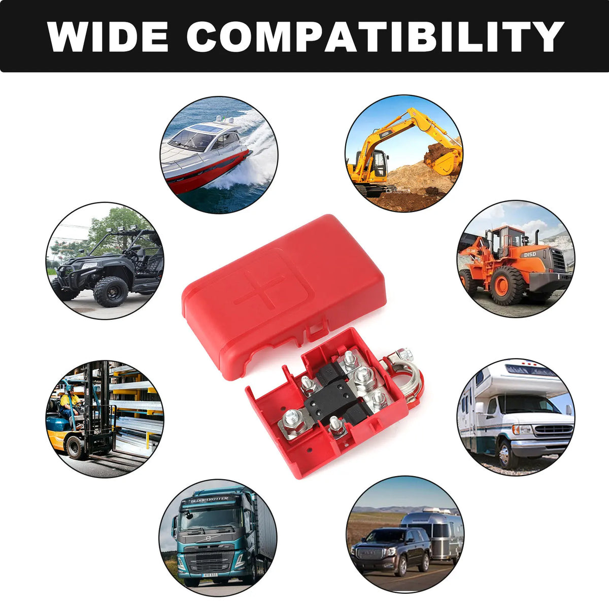 32V 400A Quick Release Fused Battery Terminal Clamp Distribution Connector