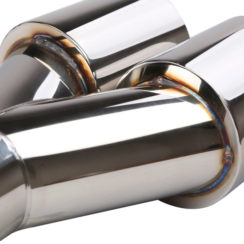 63mm Y Shape Dual Exhaust Tip Stainless Steel Double Outlet Muffler Pipe