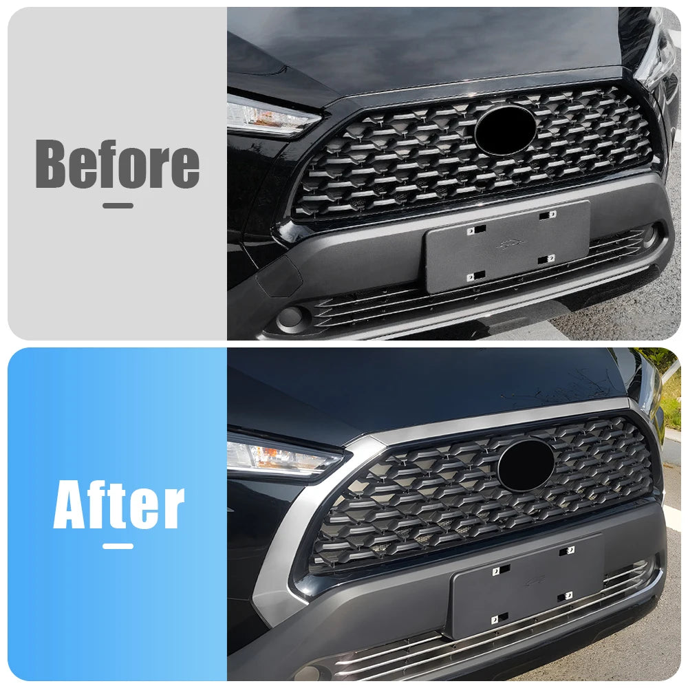 Front Racing Grille Trim Strips for Toyota Corolla Cross XG10 & Hybrid 2021–2025