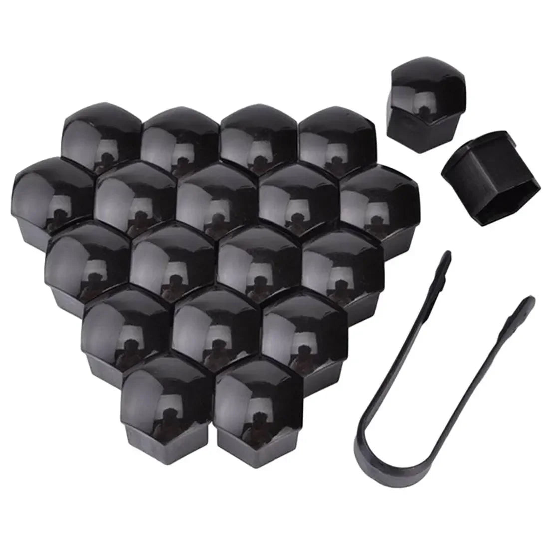20Pcs Car Wheel Nut Caps 17mm 19mm 21mm Black Plastic Bolt Covers