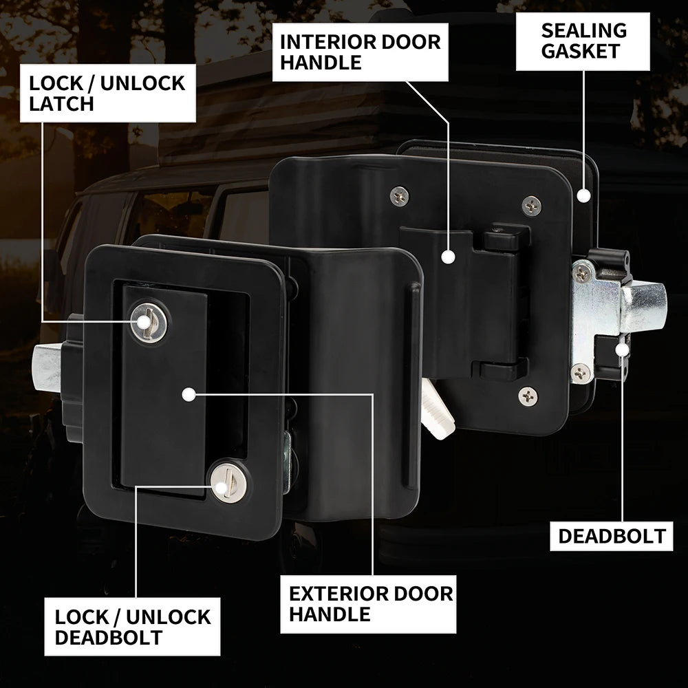 DaierTek RV Camper Trailer Entry Door Lock Replacement Handle Deadbolt Key