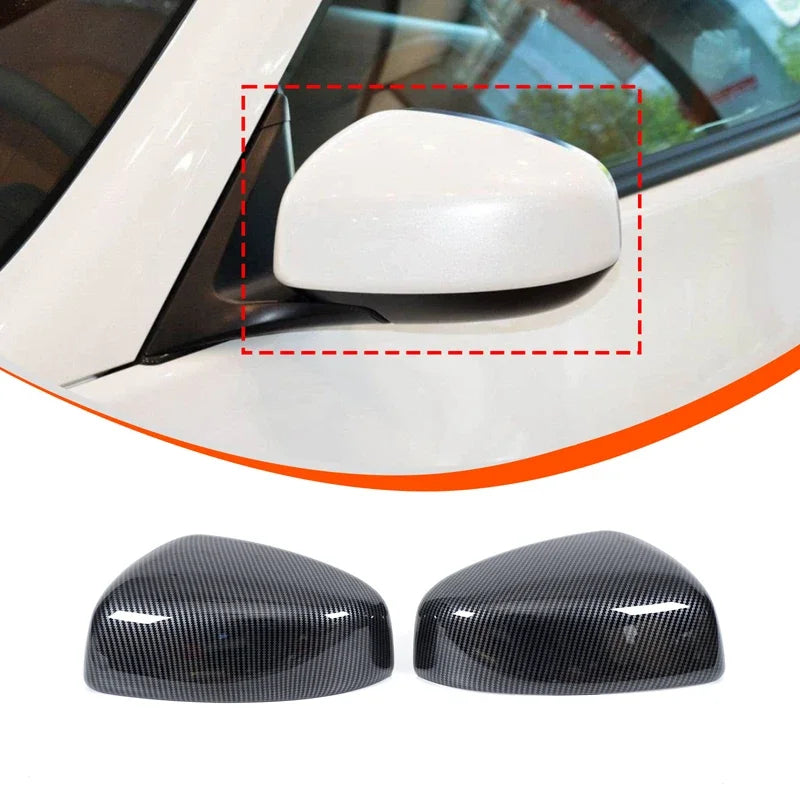 Side Mirror Cover Pair Carbon Fibre Print ABS for Nissan 370Z Z34 2009-2020