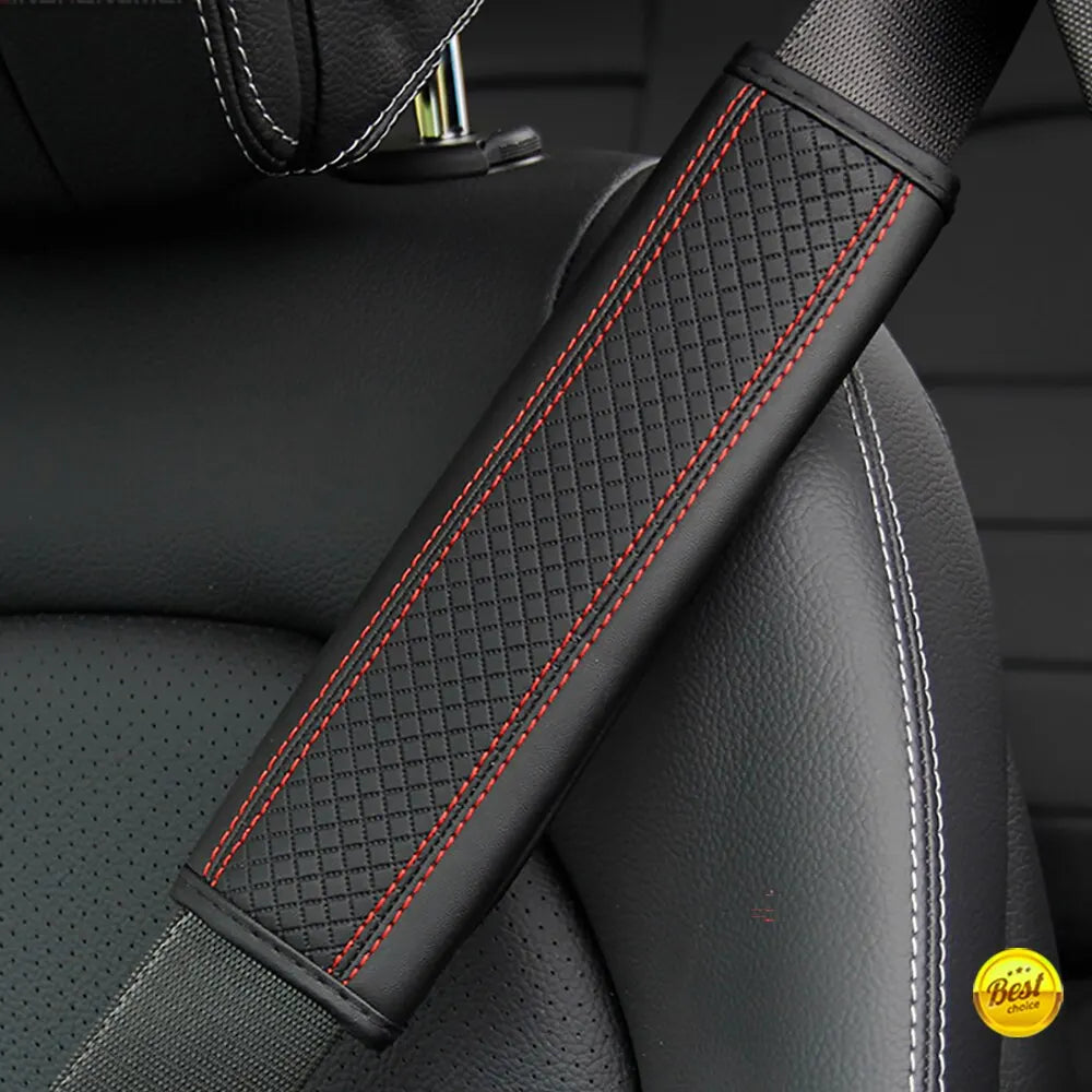 PU Leather Embossed Car Seat Belt Shoulder Pad Cover Safety Belt Protector