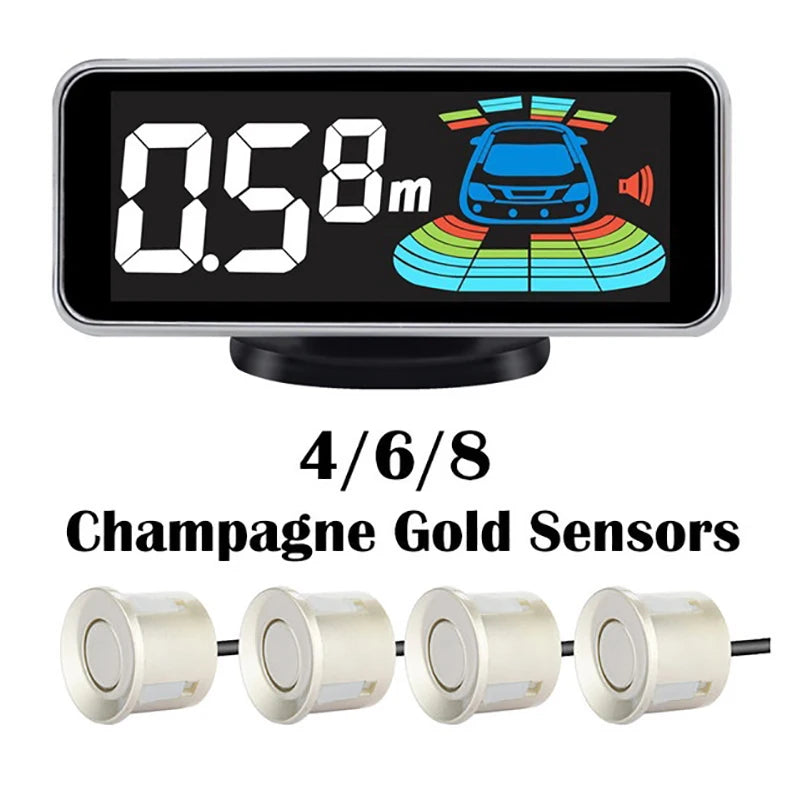 Car Parking Sensor Kit 4/6/8 Radar Sensors LED Display Backup Alarm Parktronic