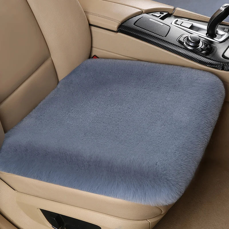 Universal Winter Plush Car Seat Cushion Soft Faux Rabbit Fur Seat Cover