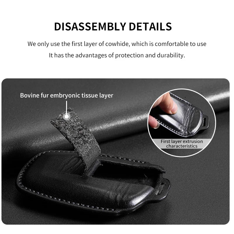 Leather Smart Key Case Cover for Toyota Prius, Camry, Corolla, Avalon, C-HR, RAV4