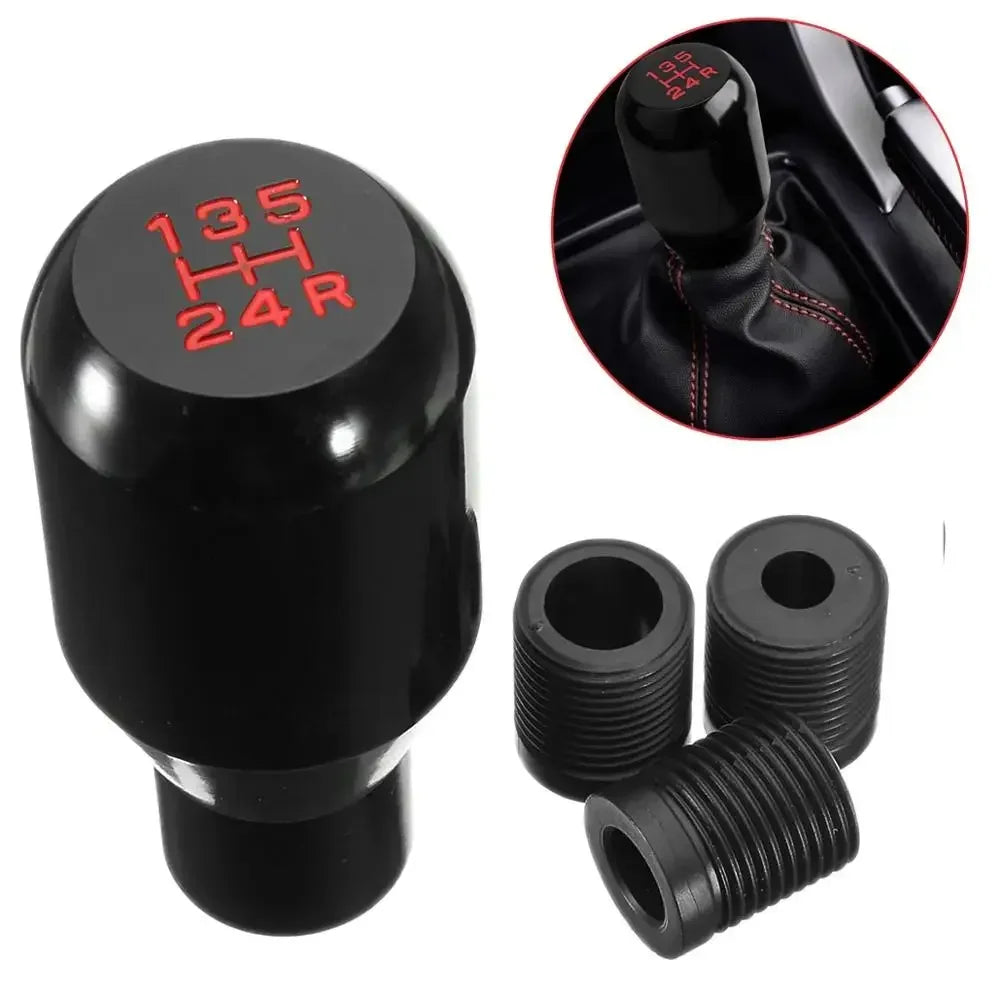 Universal 5 Speed Black Aluminum Manual Gear Shift Knob JDM Car Shifter Lever
