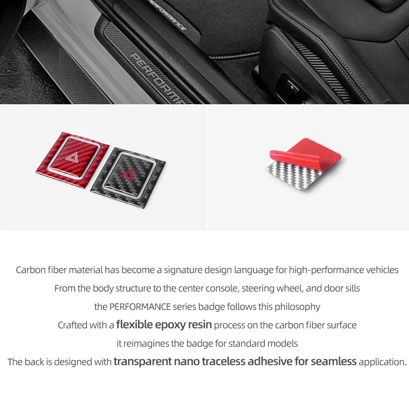 Carbon Fiber Emergency Flasher Switch Trim Sticker for Subaru BRZ Toyota GR86 2021+