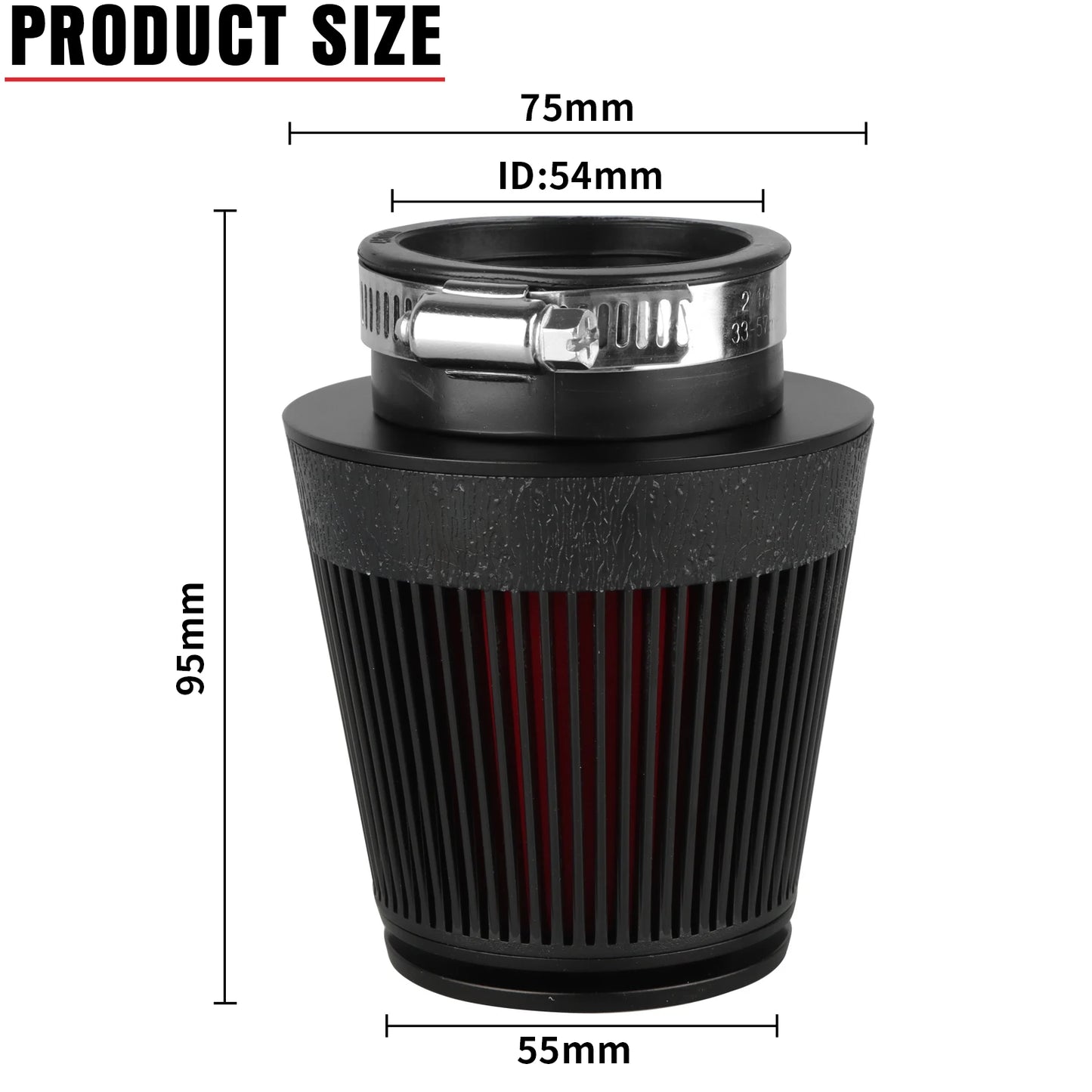 CNC Motorcycle Mushroom Air Filter Universal 42mm 48mm 54mm High-Flow Air