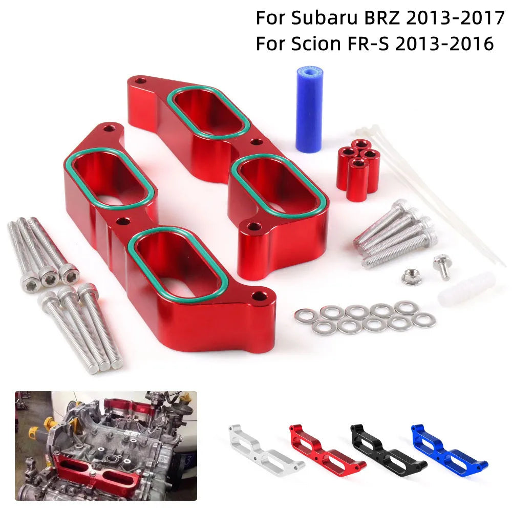 Red Aluminum Intake Manifold Power Block Spacers for 2013-2017 Subaru BRZ FR-S