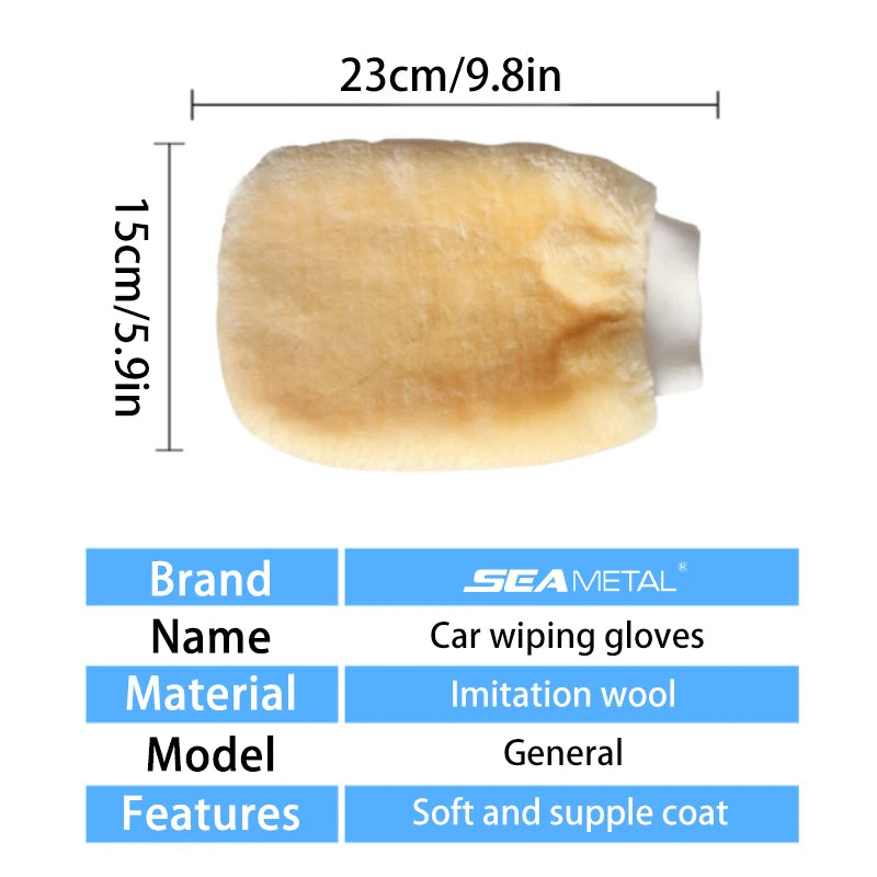 SEAMETAL Car Wash Glove Double Sided Plush Microfiber Soft Cleaning Mitt