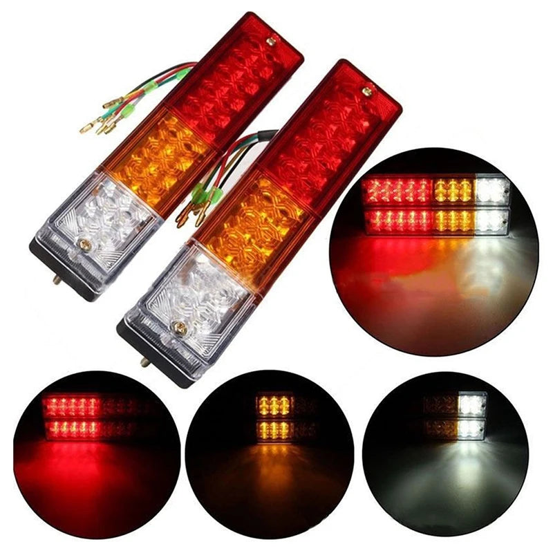 12V 20 LED Waterproof Trailer Tail Light Brake Reverse Running & Turn Signal Lamp