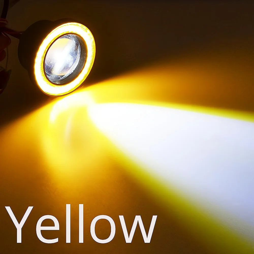 2Pcs 30W COB Angel Eye DRL Fog Lights 64/76/89mm Waterproof 12V Car Lamp