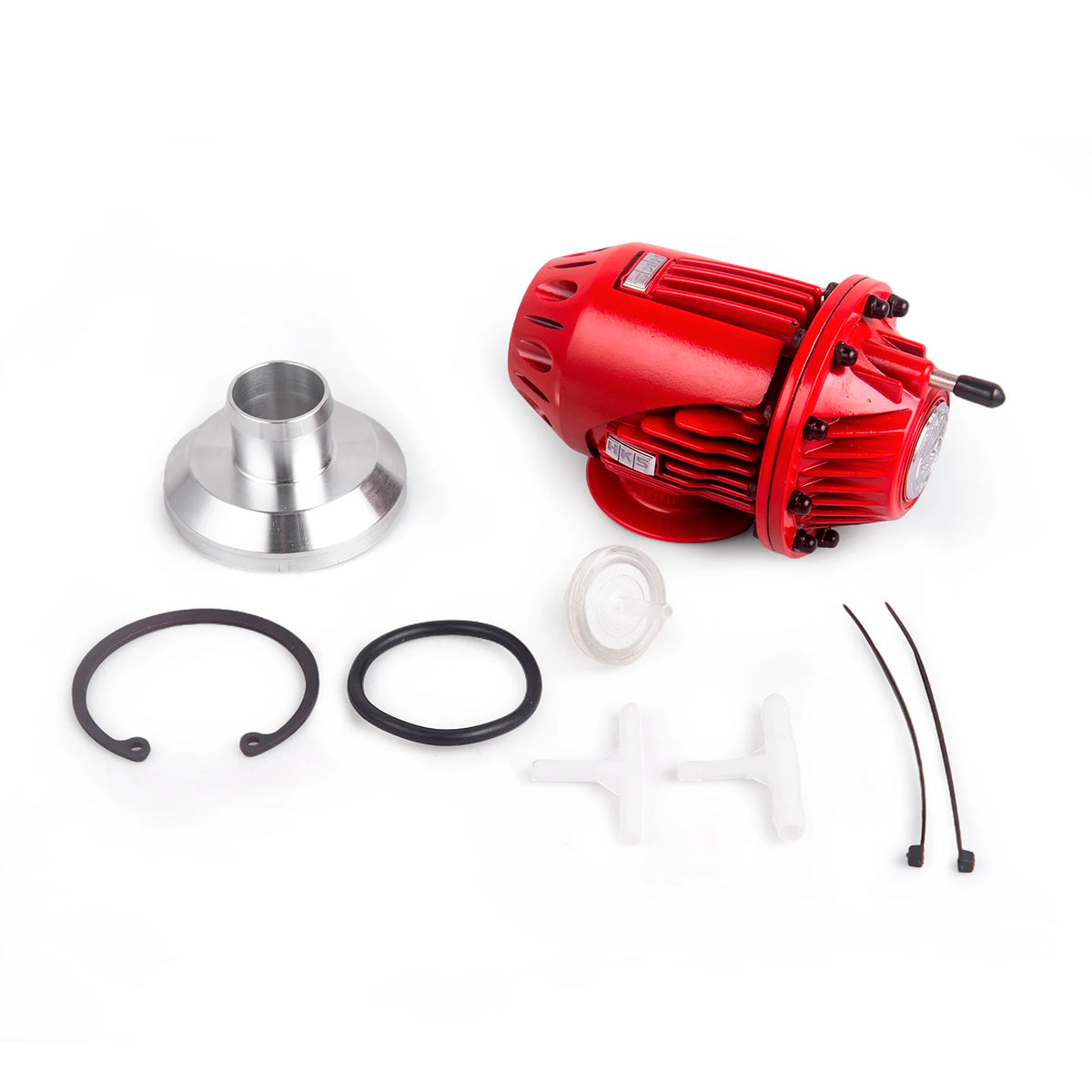 25mm SQV Style Turbo Blow Off Valve BOV with Adapter Flange Red Black Silver