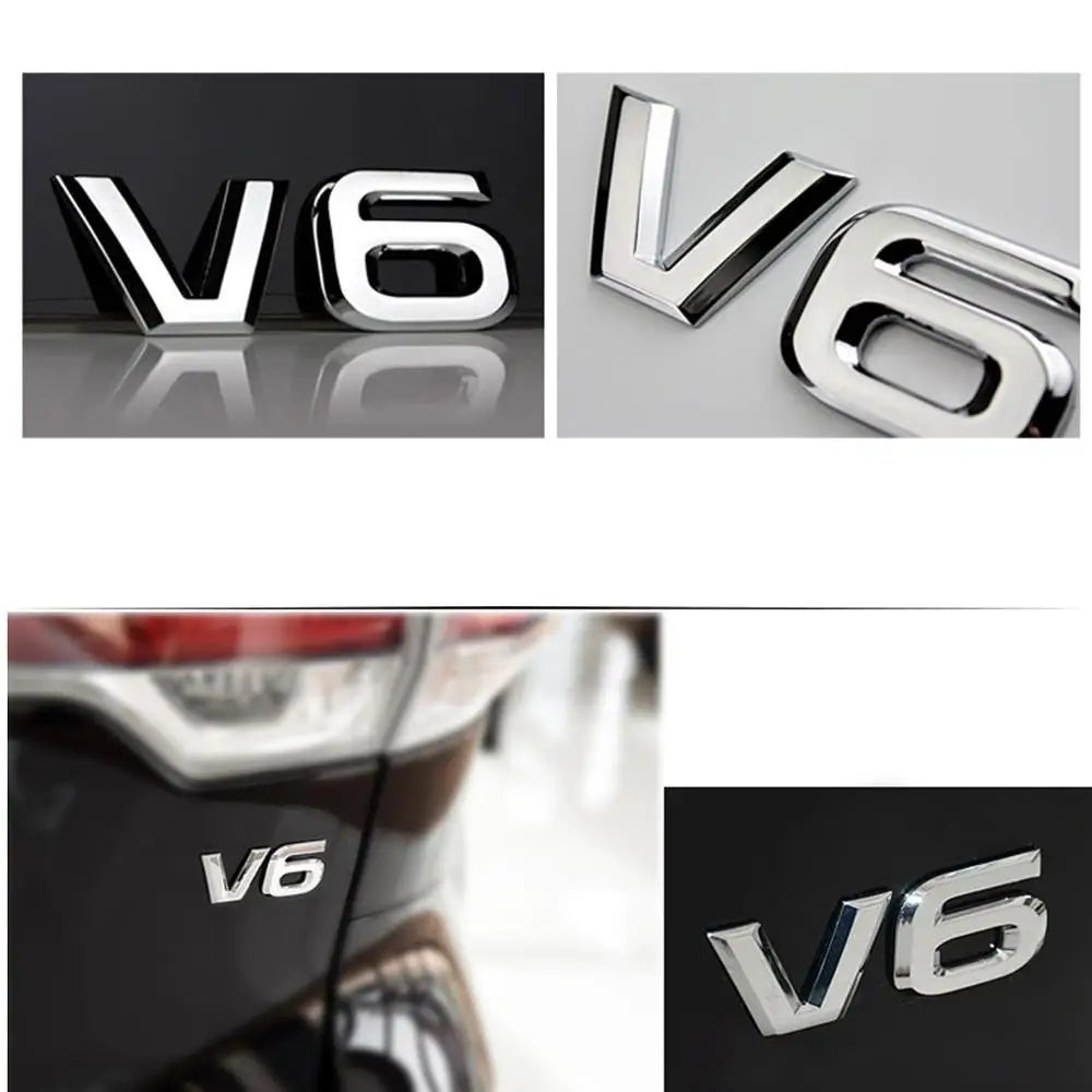 3D Metal Chrome V6 V8 Car Sticker Logo Emblem Decal Badge Body Trim