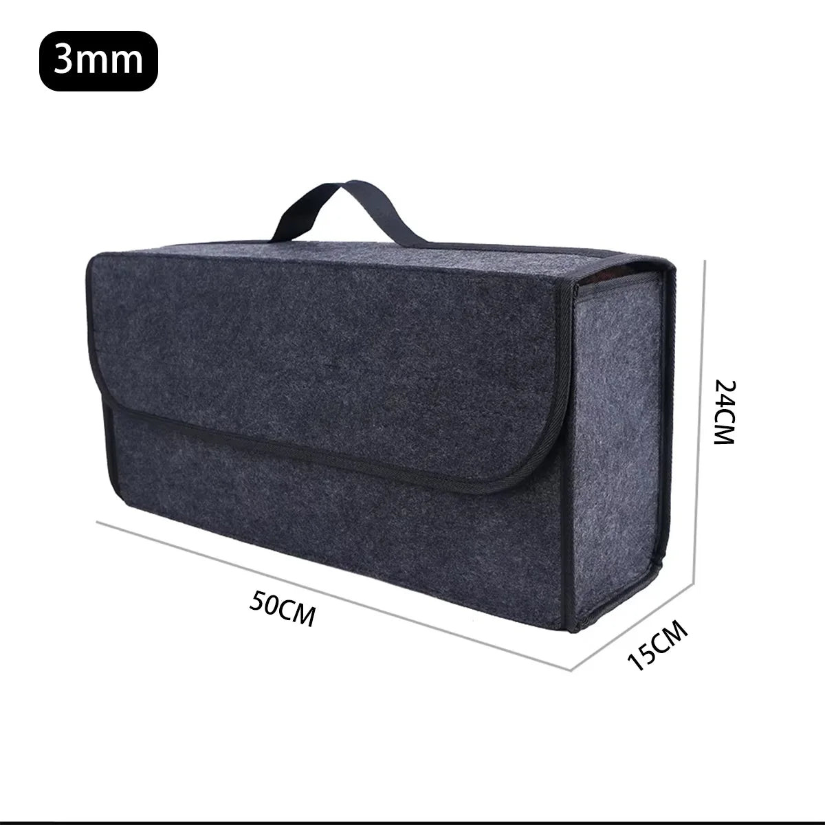 Dark Gray Car Felt Storage Box Organizer Trunk Cargo Bag Foldable