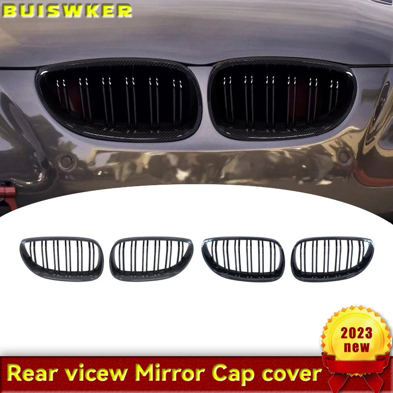 Gloss Black Double Slat Kidney Grille for BMW E60 E61 5 Series 2003–2009