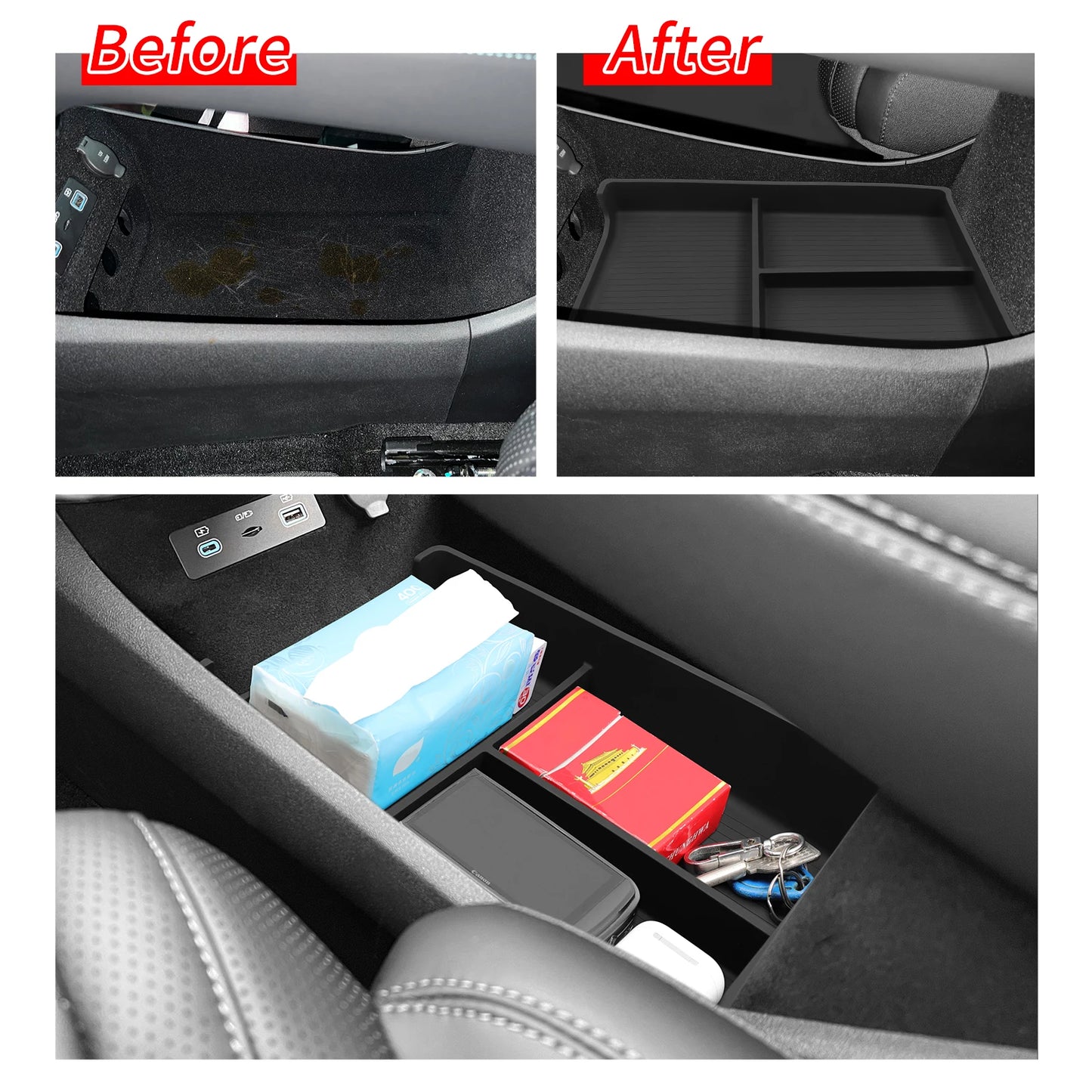 Center Console Armrest Storage Box Organizer for BYD Sealion 07 2024–2025