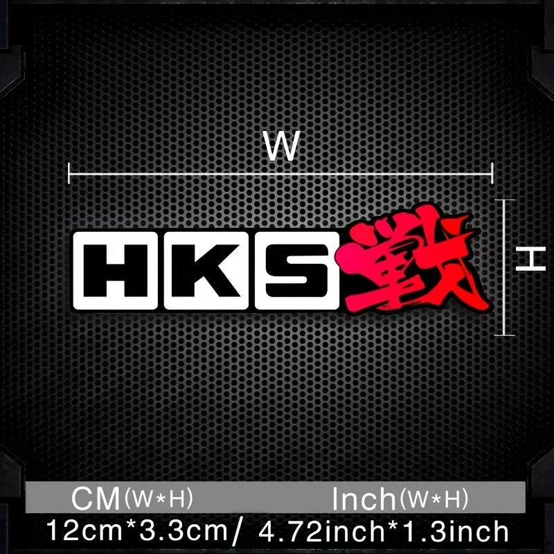 HKS Racing Gradient Waterproof Vinyl Sticker Red Blue JDM Car Exterior Decal