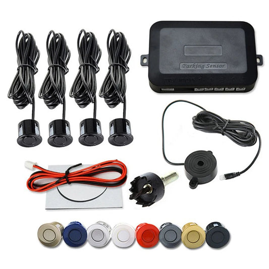 Risingon 12V Car Parking Sensor Kit 4 Sensors 22mm Reverse Backup Radar Buzzer
